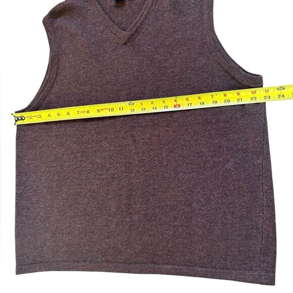 Allen Solly Vintage Sweater Vest 100% Lambswool Mens Size XL Brown - Picture 5 of 5